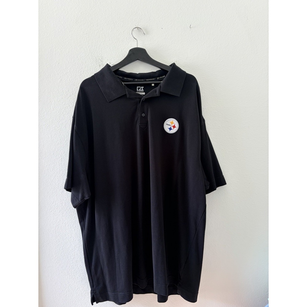 Cutter & Buck Pittsburgh Steelers Polo Shirt Size Large Mens SKU 0188